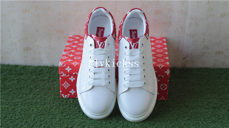 LVS Supreme X Sunbath Flat Mule Sneaker White Red